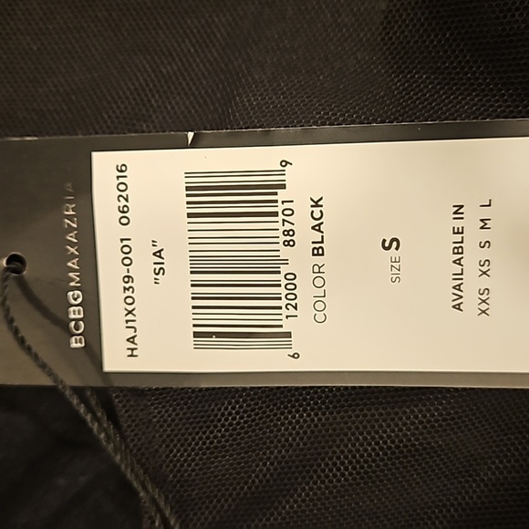 💕BCBGMAXAZRIA💕 Sia Mesh Detail Sleevless Top ~ 100% Modal Black Small S NWT - Picture 7 of 7